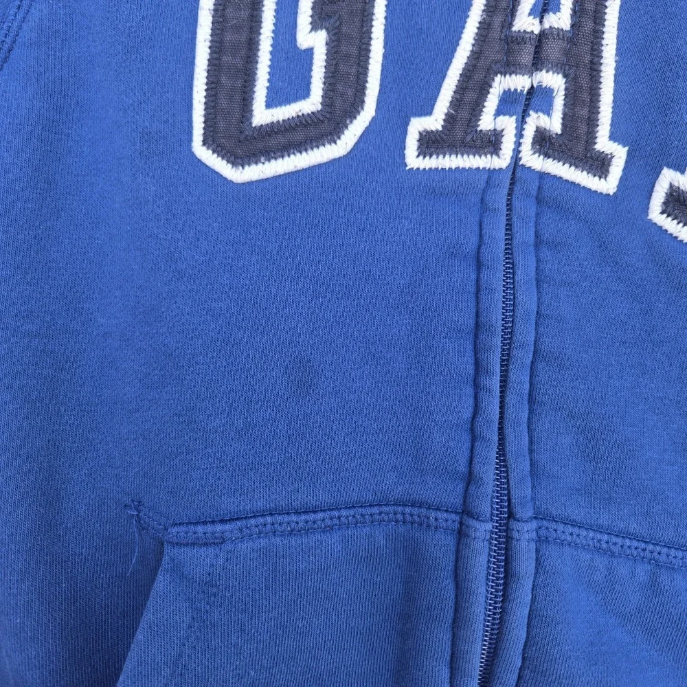 GAP Kids Youth Boys Small 6-7 Blue Full Zip Arch Logo Fleece Hoodie Sweatshirt‎